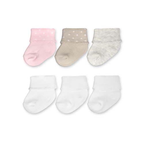 Carter's Child of Mine, Newborn Girl Folded Cuff Socks, 6 Pack, 0-6M