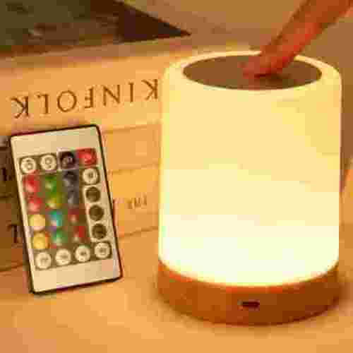 UWANTME Night Light, 5 Brightness 13 RGB Colors Table Lamps for Bedroom, 3 color Variation Modes Bedside Desk Lamp with USB Port, Portable Small Touch Night Light with Hook for Gatherings, Picnics