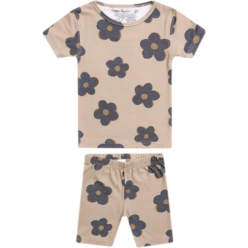 2 Piece Short Sleeve Pajamas "Gemma in Tan" by Copper Pearl