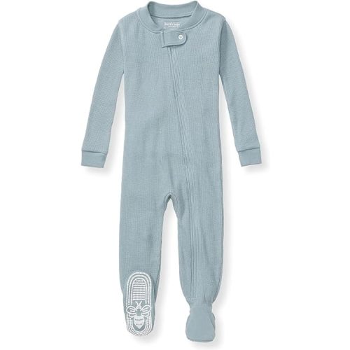 Burt's Bees Baby unisex-baby Honeysoft Sleeper Pajamas, Zip Front Non-Slip Footed Footie PJs, Organic Cotton & Lyocell