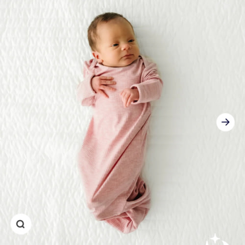 Heather Mauve Ribbed Infant Gown - Little Sleepies