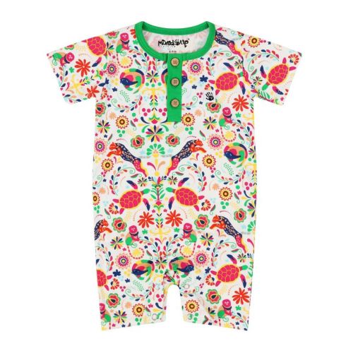 Mixed Up Clothing Suave Baby Romper - Animal Arabesque - 0-3 Months