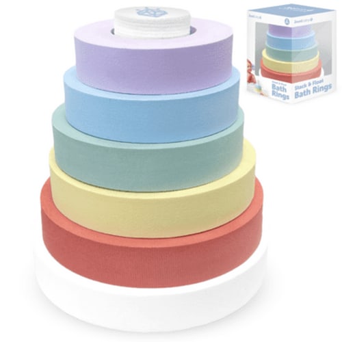 Jool Baby Stack & Float Bath Rings for In or Out of the Tub - Bath Toy