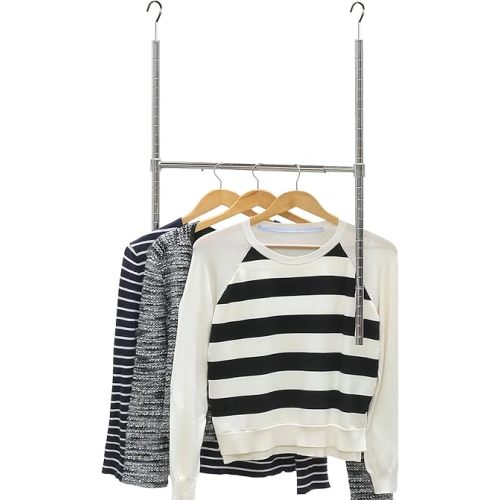 Simple Houseware Adjustable Closet Hanging Rod, Chrome