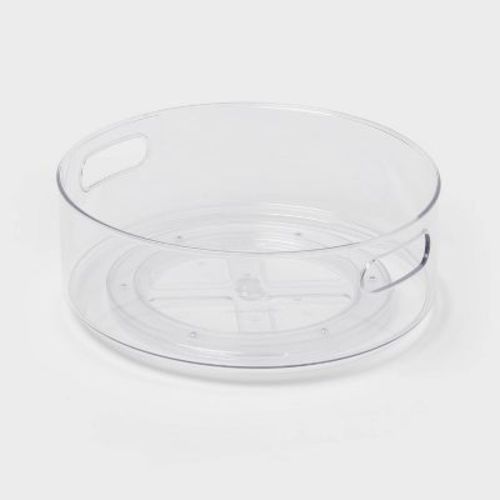 All Purpose Turntable Storage Clear - Brightroom™: Petg Utility Bin, 12"x12", 486 Volume, Spot Clean