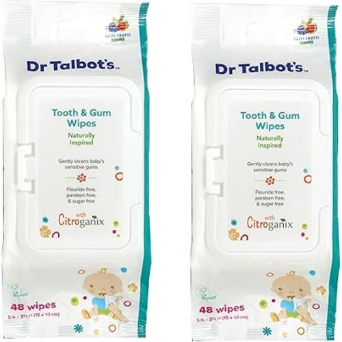 Dr. Talbot's Baby Tooth and Gum Wipes Naturally Inspired With Citroganix, 2-pack, 96 count
