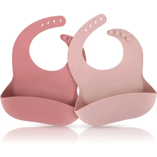 ME.FAN Silicone Baby Bibs for Babies & Toddlers | Adjustable Silicone Bibs 2 Set