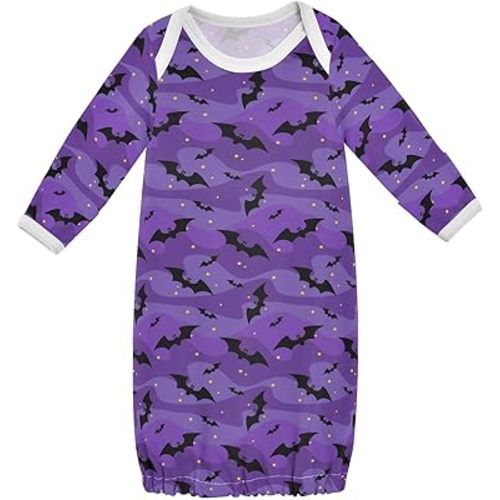 Baby Girls Boys Sleeper Gown Cotton Nightgown Long Sleeve Baby Nightdress Sleeping Clothes for Newborn 0-12 Months