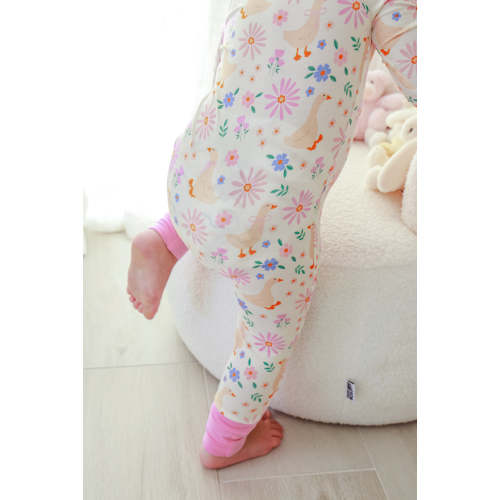 Convertible Zip Romper in Loosey Goose | Caden Lane