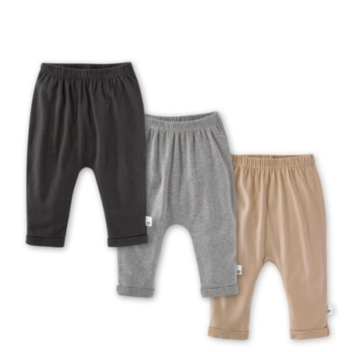 Organic Cotton Baby Harem Pants - Set of 3 - Ash