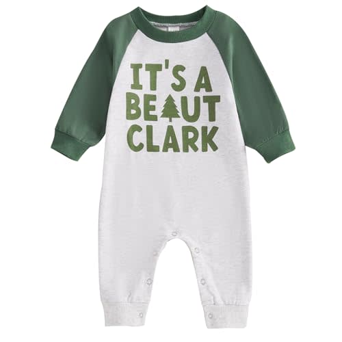DuAnyozu Infant Baby Boys Girls Christmas Clothes Striped Santa Claus Jumpsuit Romper Newborn First Christmas Outfit Clothing