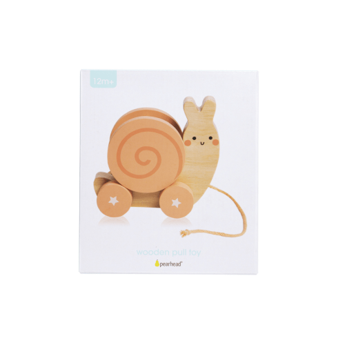Pearhead snail wooden pull toy