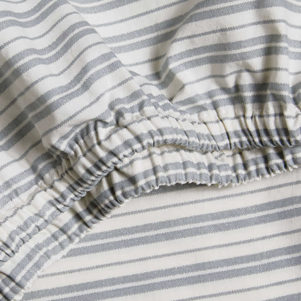 Frenchie Cloudy Blue 100% Organic Cotton Baby Crib Fitted Sheet by Leanne Ford