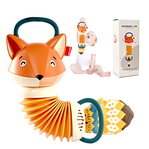 MLRYH Fox Accordion Baby Toys, Early Development Educational Infant Music Toy Accordion Musical Instrument, Cartoon Cute Hand Grip Baby Toy for Toddlers 18+ Months Boys Girls