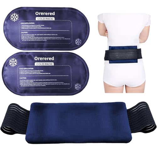 Ice Packs for Injuries, 3-Piece Set Reusable Gel Ice Wrap for Injury Recovery, Alleviate Joint and Muscle Pain - Adjustable & Flexible for Knees, Back, Shoulders, Neck, Arms and Legs Navy