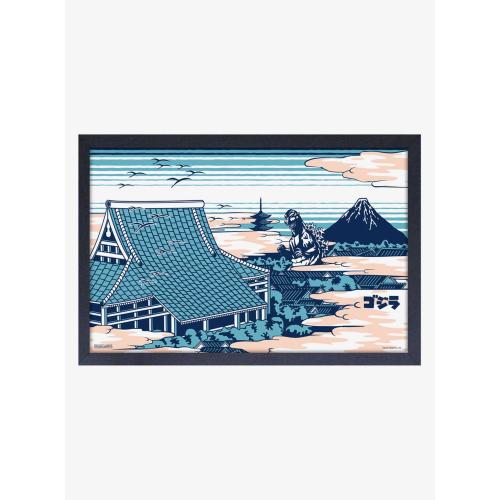 Godzilla Clouds Framed Wood Wall Art