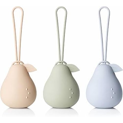 Andy Bear Lot de 3 étuis de rangement pour tétine de bébé en forme de poire Ivoire Bleu sauge