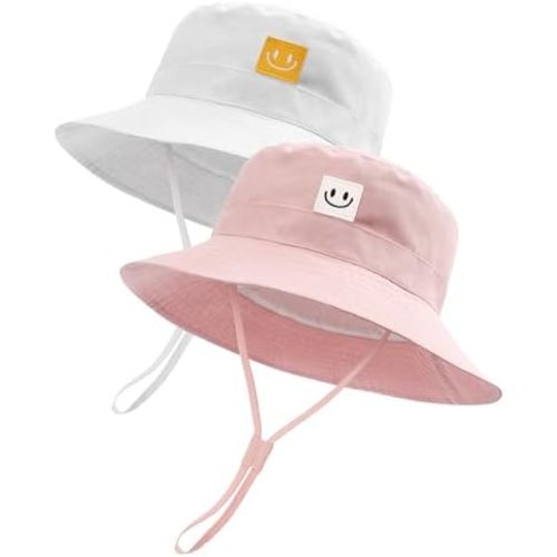 FURTALK Baby Sun Hat Smile Face Toddler Boys Girls Bucket Hat 0-5 Years Kids UPF 50+ Sun Protection Summer Hats