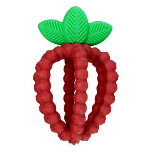 RaZbaby RaZberry Bites Silicone Teething Toy 6m+ | Textured for Gum Relief | BPA-Free | Easy to Hold | Red