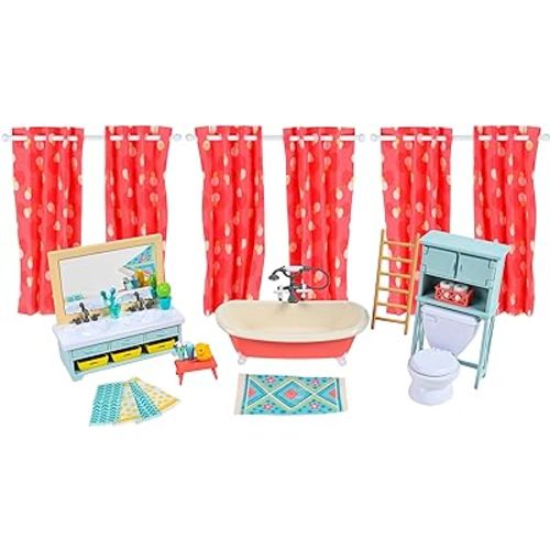 Sunny Days Entertainment Honey Bee Acres Bubbly Bee Bathroom Dollhouse Furniture, 30 Pieces