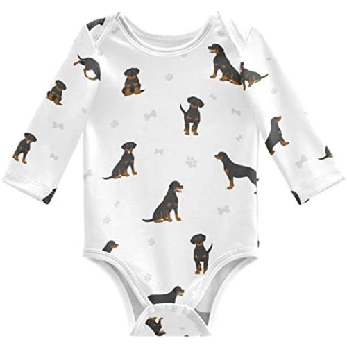 vvfelixl Baby Bodysuits Black Pug White Long Sleeve Cotton Baby Clothes For Boys Girls 0-24 Months