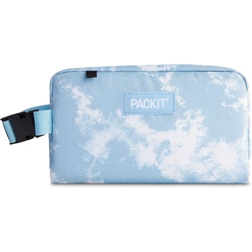 PackIt Freezable Small Insulated Snack Box, Blue Sky, with EcoFreeze Technology (Built-in Ice Pack), Mini Cooler or Small Lunch Bag, For Fresh Snacks On the Go, for Work, Gym, or Travel