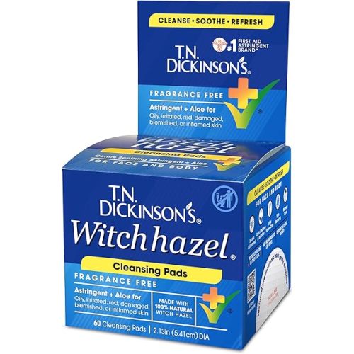 T.N. Dickinson's Witch Hazel Cleansing Pads, 60 Count