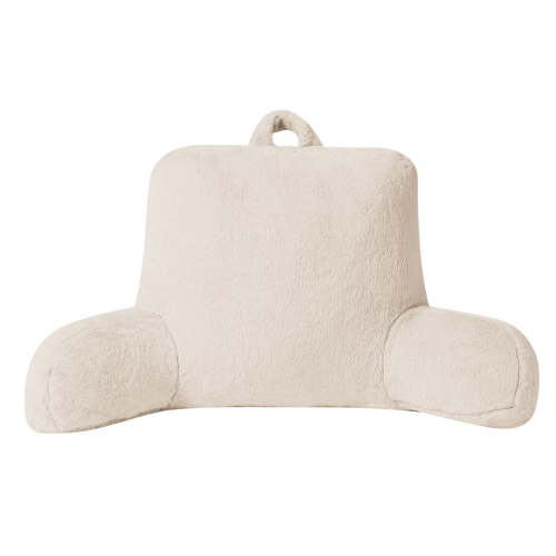 Mainstays Faux Fur Plush Backrest Pillow, Specialty Size, Papyrus Beige