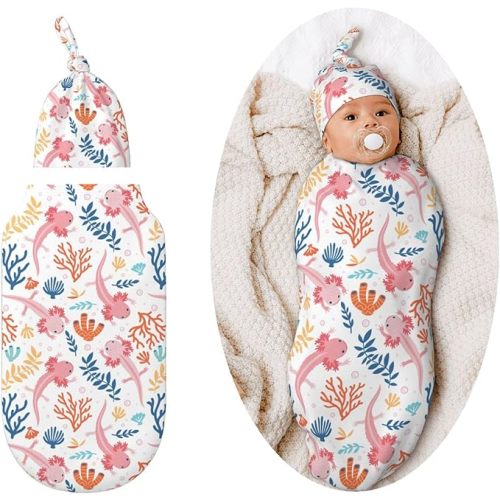 Axolotl Swaddle Blankets Soft Receiving Blanket Baby Swaddle Wrap for Baby Girls Boys