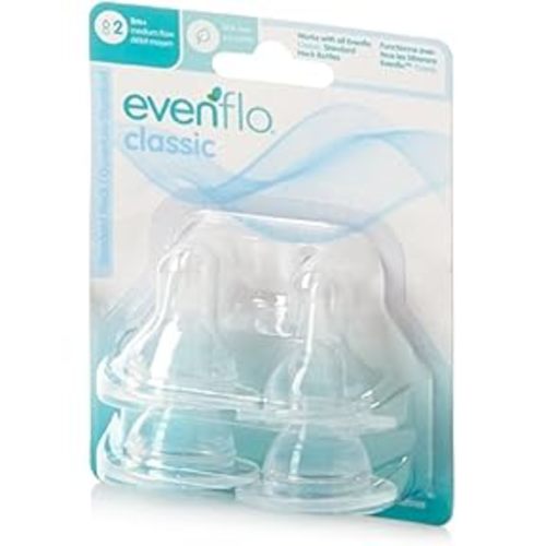Amazon.com : Evenflo Feeding Balance + Wide Neck BPA-Free Silicone Medium Flow Baby Bottle Nipple - 3 Months+, 6ct : Baby