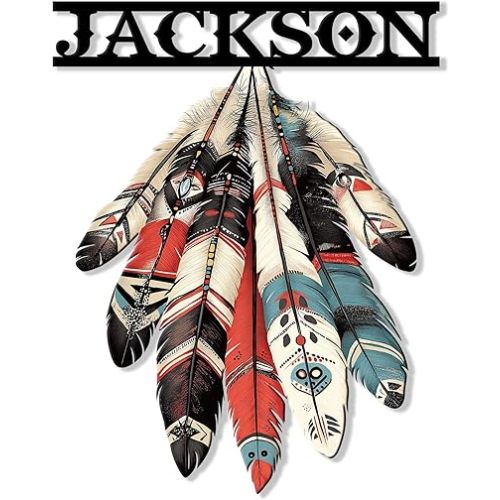 Personalized Native American Metal Sign - Indigenous Hanging Sign Welcome Outdoor Porch - Custom Name Wall Fence Yard Patio, Home Office Decor Tribe Gifts Birthday