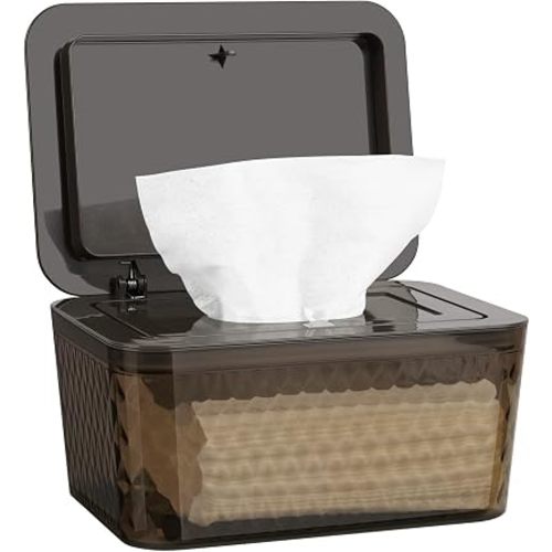 Baby Wipes Dispenser, One-Handed Operation Wipes Container, Brown