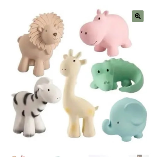 Tikiri | Rubber Bath Toys ZOO 6pk | Bambino Eco Toys