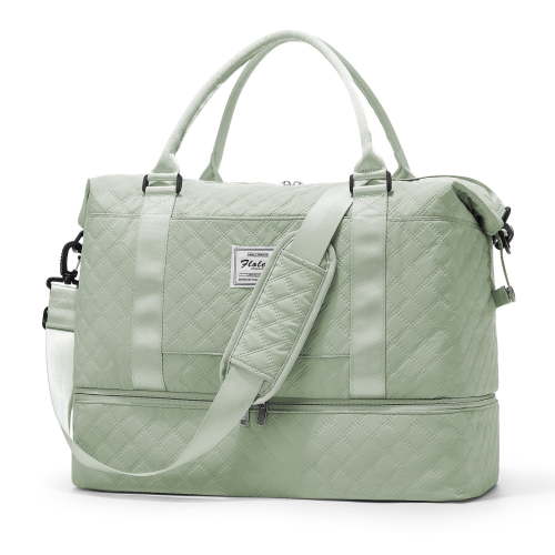 Weekender Bags for Women, Travel Duffel Bags with Shoe Compartment, Personal Item Travel Bag for Airlines, Carry on Overnight Tote Bag for Women, Light Green
