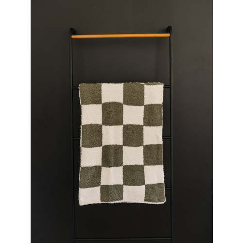Green Checkered Plush Blanket - Tenth & Pine - - Mebie Baby