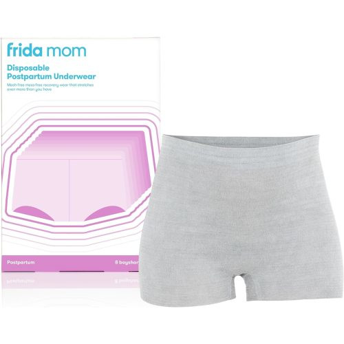 Frida Mom Postpartum Disposable Underwear, 100% Cotton, Microfiber Boyshort Cut Briefs