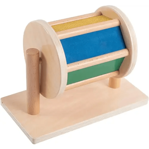 Full Size Spinning Drum Montessori Toys for Infant 6 - 12 Months 1 Year Old Babies Toddlers (Multiple Materials)