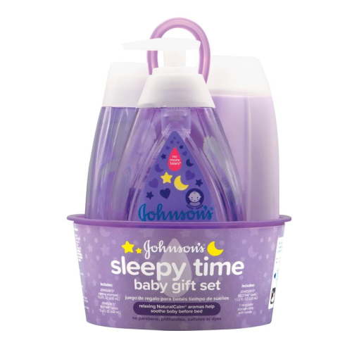 Johnson's Sleepy Time Relaxing Baby Gift Set with Baby Lotion, Wash and Shampoo, 4 Pieces