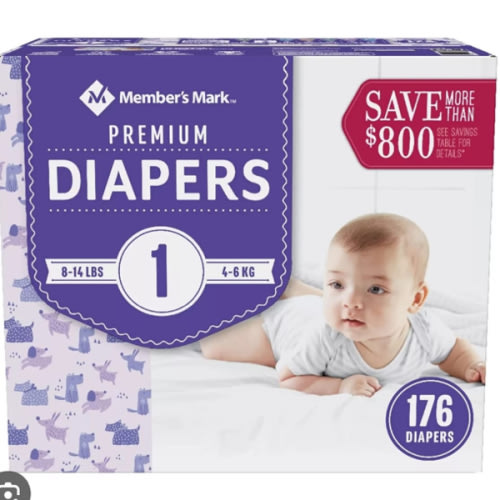 Member's Mark Premium Baby Diapers, Sizes: Newborn - 7 - Sam's Club
