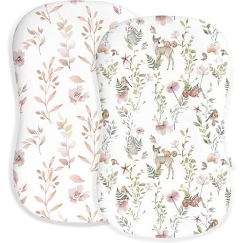 Baby Lounger Cover 2 Pack, Infant Lounger Cover, Floral Fawn
