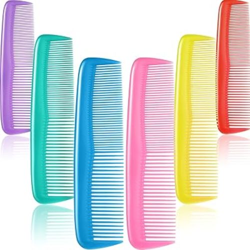 Leinuosen 12 Pieces Hair Combs Set Pocket Plastic Fine Tooth Dressing Comb for Women and Men, Peines Para Cabello(Pink)
