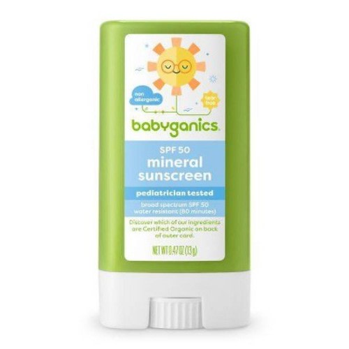 Babyganics Pure Mineral Baby Sunscreen Stick, SPF 50 - 0.47oz