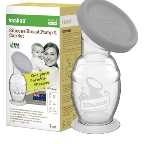 haakaa Silicone Breast Pump & Silicone Cap 5oz/150ml, Gen.2