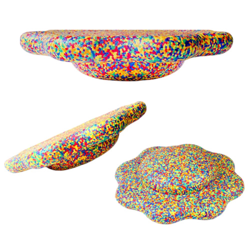 Flower-shaped Balance Board for Stepping Stones in Rainbow Confetti – Green Elephant Home and Toys