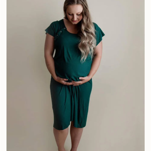 Forest Green Labor & Delivery Gown - Milk & Baby – Milk & Baby