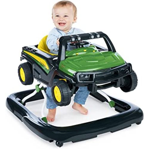 Bright Starts John Deere 4-in-1 Gator Green Baby Activity Center & Push Walker with Removable Interactive Steering Wheel Toy, 6 Months and up