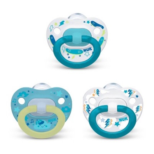 NUK Classic Pacifiers Triple Pack 6-24 Months - Blue - 3pk