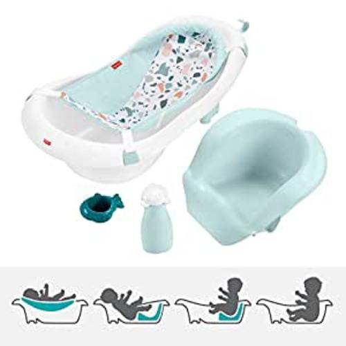 Amazon.com: Fisher-Price 4-in-1 Sling 'n Seat Bath Tub, Pacific Pebble, Baby to Toddler Convertible Tub with Seat and Toys : Baby