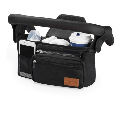 Momcozy Universal Stroller Organizer with Insulated Cup Holder Detachable Phone Bag & Shoulder Strap, Fits for Stroller like Uppababy, Baby Jogger, Britax, BOB, Umbrella and Pet Stroller