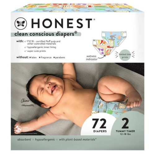 The Honest Company Clean Conscious Disposable Diapers - Be Hoppy & Pickle Up - Size 3 - 62ct